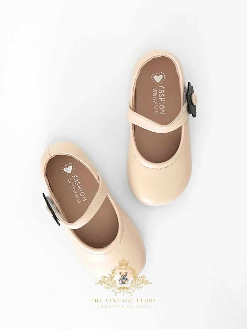 NWT Cute Children's Mary Jane Flats for Girls Kids Shoes Flower Cream Black 9